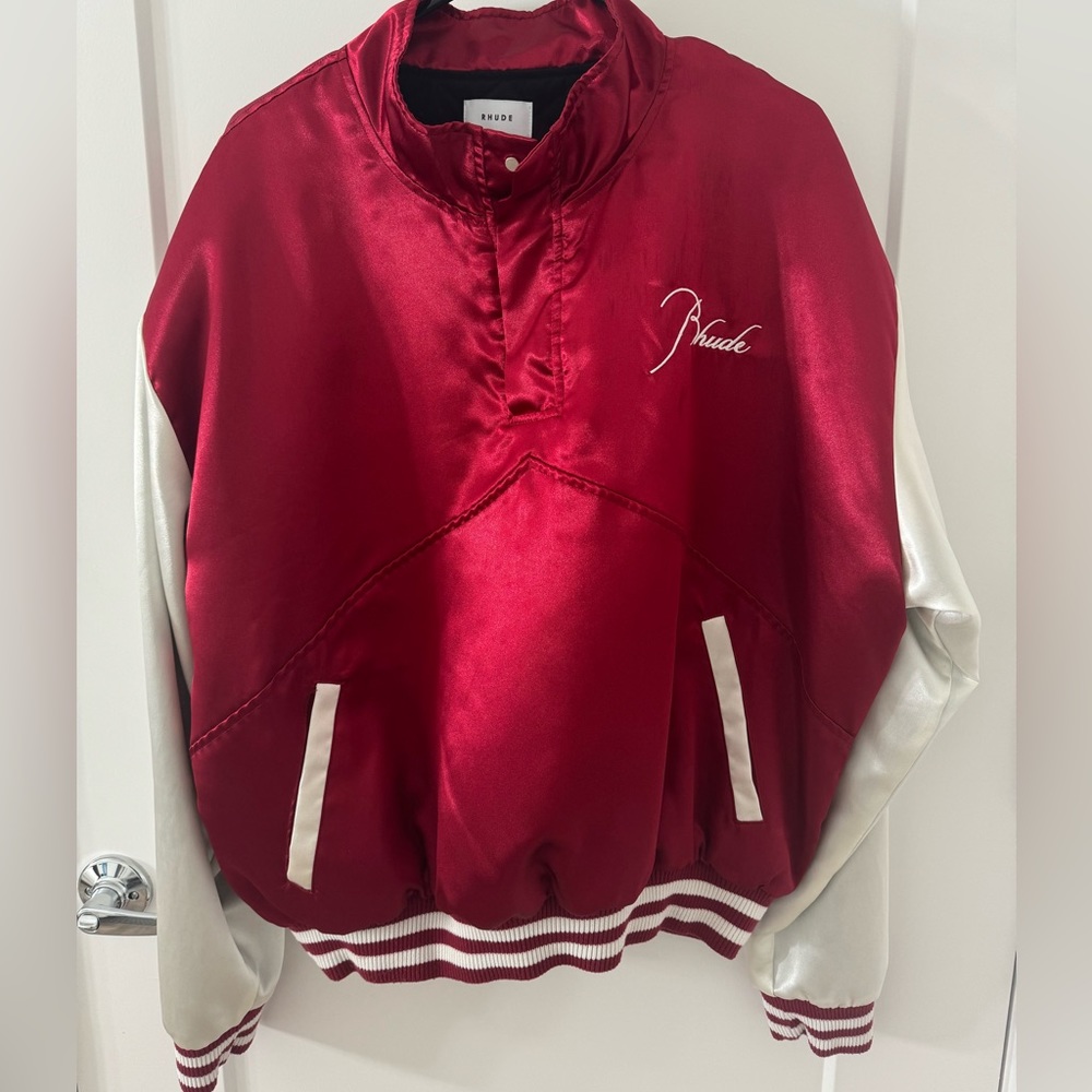 Rhude Varsity Jacket, Medium Size, Color: Red and White - Picture 3 of 4